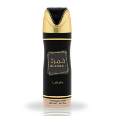 Khamrah Deodorant Spray by Lattafa – 200mL (6.7 oz) | Luxurious Spicy, Woody & Floral Fragrance