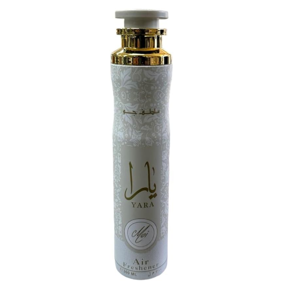 Yara Moi Lattafa Air Freshener – 300mL Arabian Fragrance | Long-Lasting Home & Car Spray (Yellow, 10.14 oz)