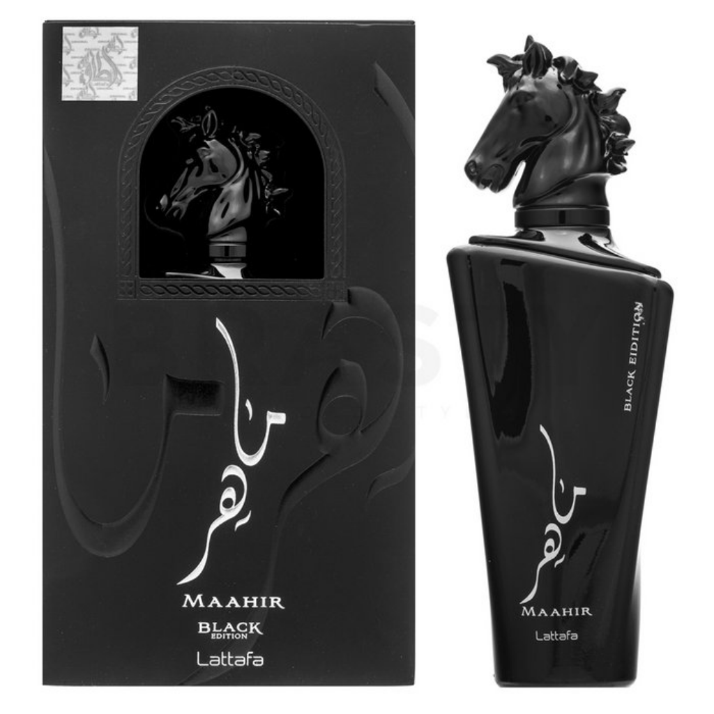 Lattafa Maahir Black Edition Eau de Parfum – Unisex Luxury Fragrance, 3.4 oz | Bold, Spicy & Woody Scent