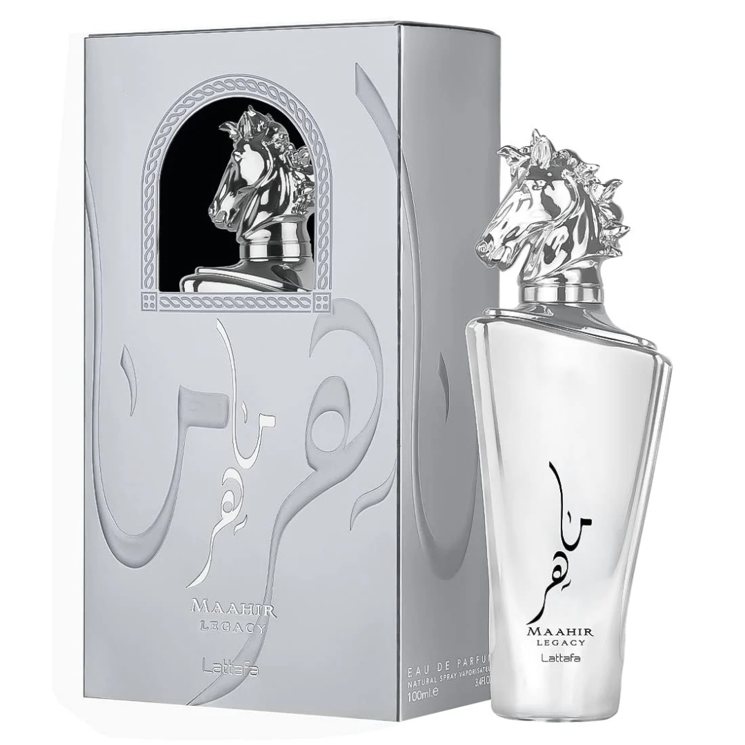 Lattafa Maahir Legacy Eau de Parfum for Men – Bold & Sophisticated Woody Spiced Fragrance, 3.4 oz